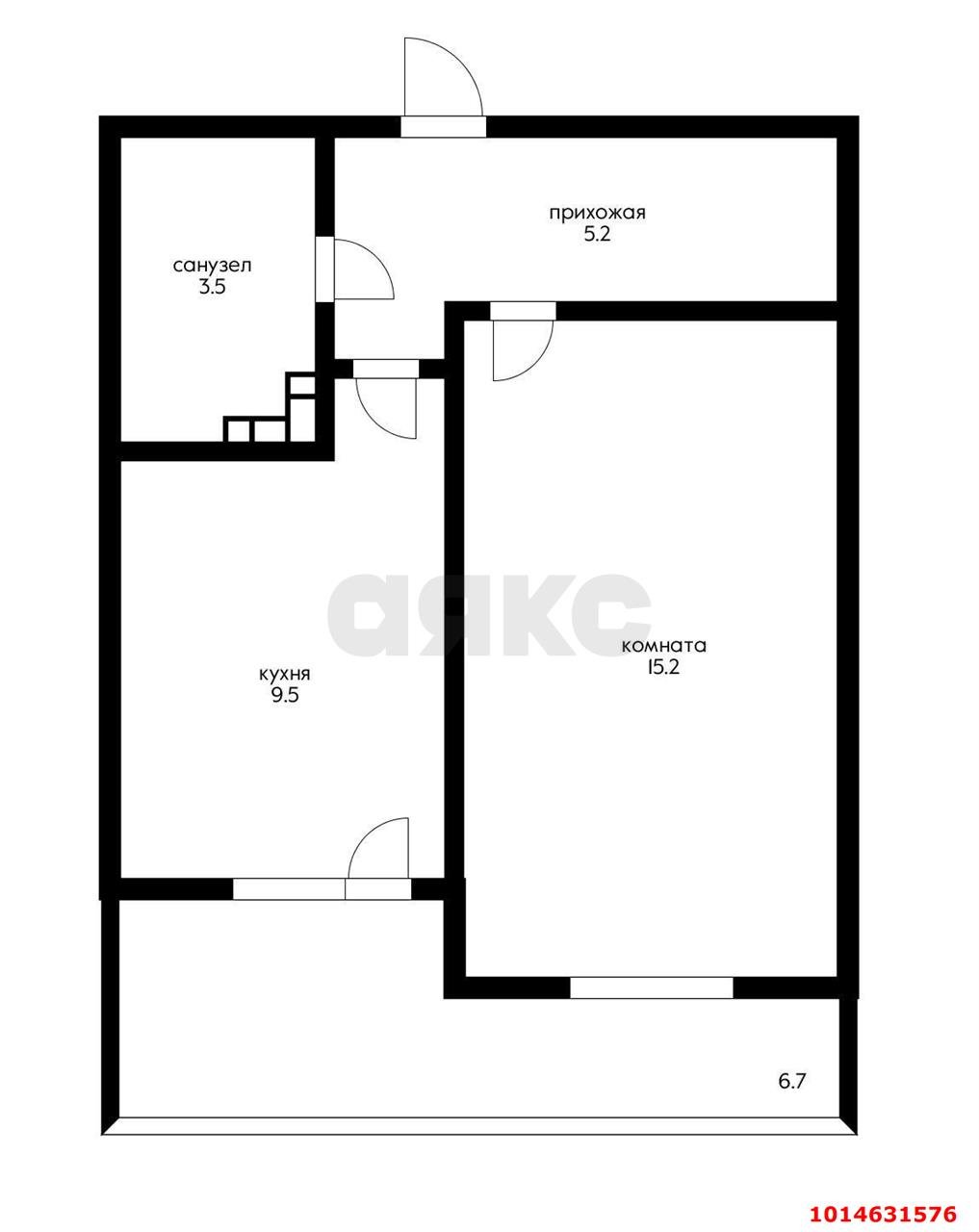 Фото №8: 1-комнатная квартира 34 м² - Краснодар, жилой комплекс Акварели-2, ул. Тепличная, 62/1к4
