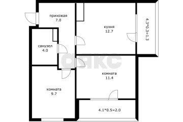 Фото №4: 2-комнатная квартира 50 м² - Краснодар, мкр. жилой комплекс Ракурс, ул. имени Героя Ростовского, 8к7