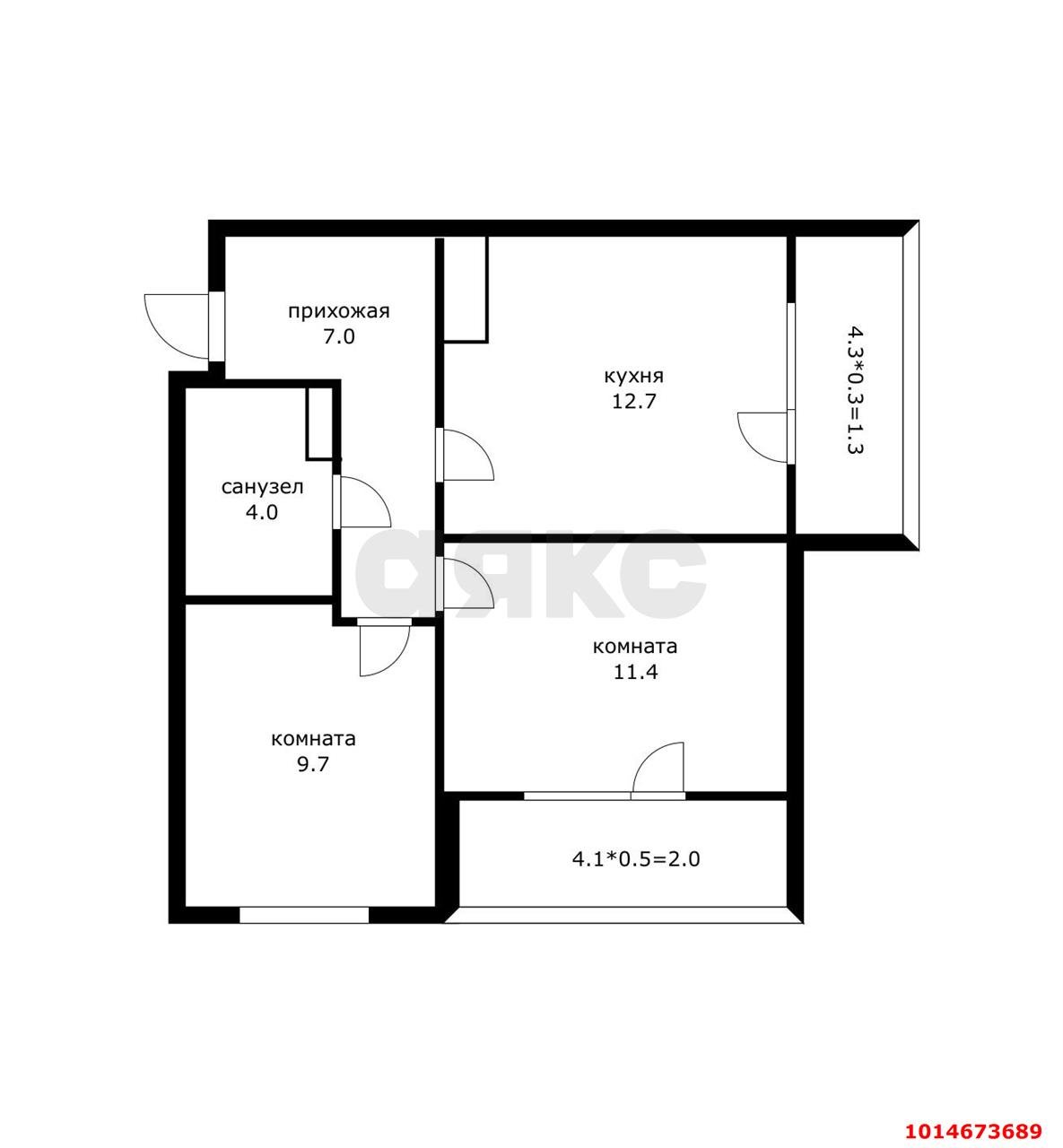 Фото №4: 2-комнатная квартира 50 м² - Краснодар, жилой комплекс Ракурс, ул. имени Героя Ростовского, 8к7