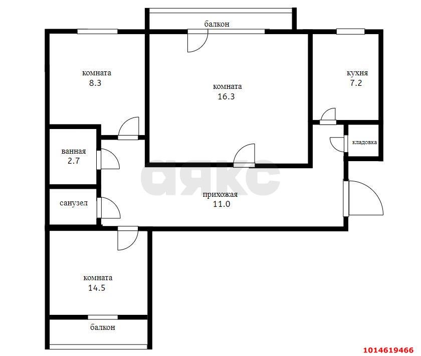 Фото №17: 3-комнатная квартира 60 м² - Краснодар, Комсомольский, ул. Тюляева, 8