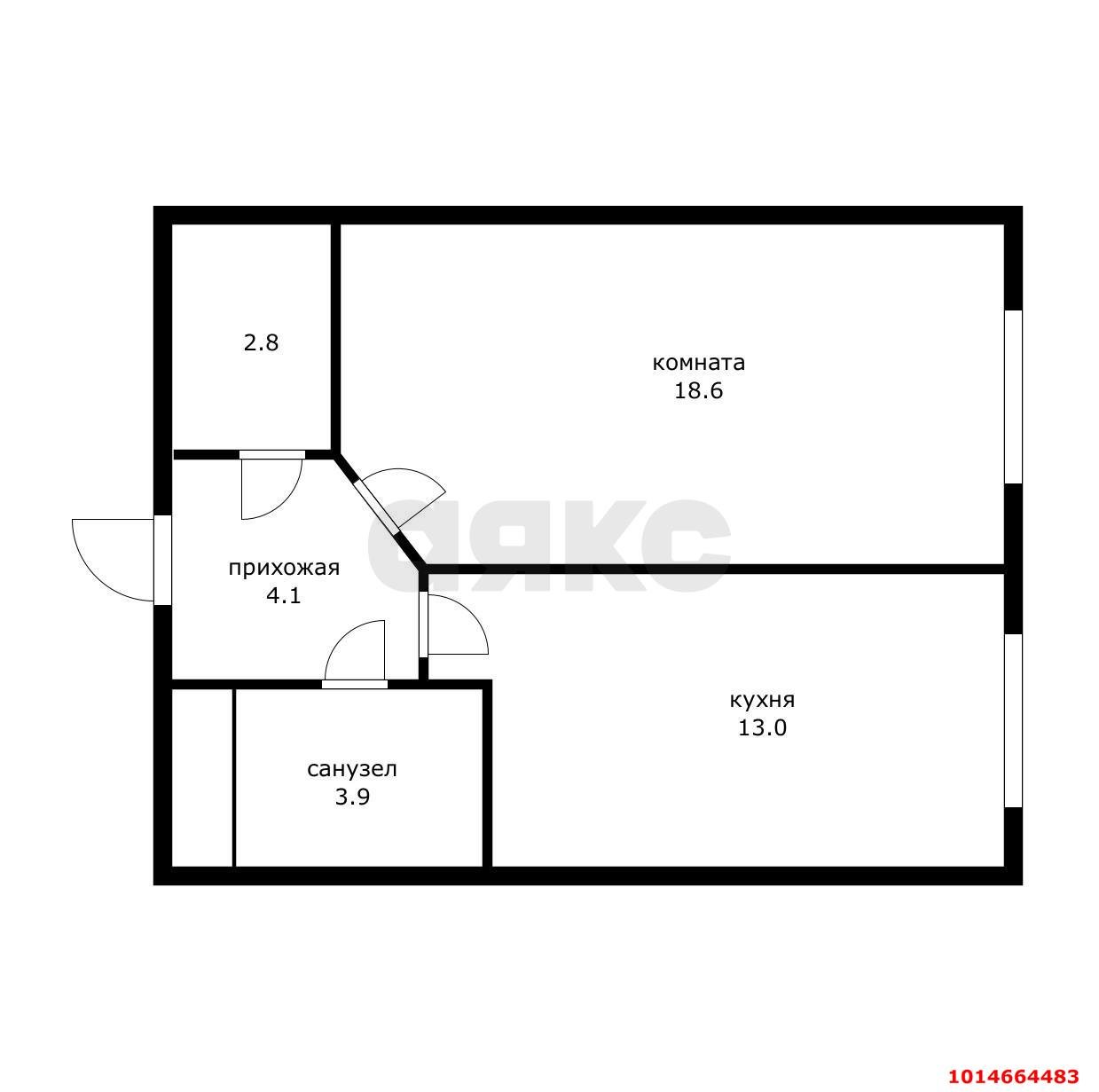 Фото №10: 1-комнатная квартира 42 м² - Краснодар, Солнечный, ул. имени Симиренко, 45