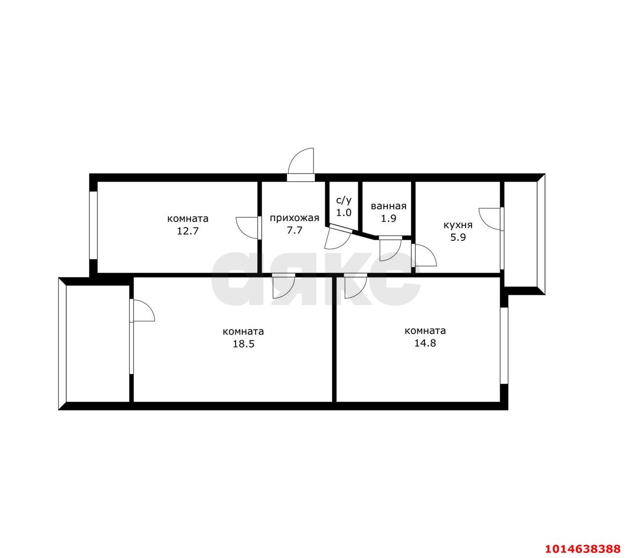 Фото №11: 3-комнатная квартира 62 м² - Краснодар, Карасунский внутригородской округ, мкр. Гидростроителей, ул. Трудовой Славы, 42