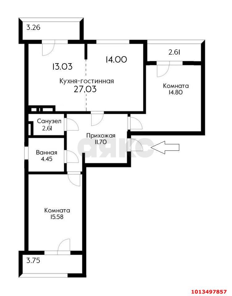 Фото №20: 3-комнатная квартира 86 м² - Краснодар, жилой комплекс Стрижи, Карасунский внутригородской округ, мкр. Гидростроителей, ул. Автолюбителей, 1Гк2