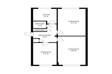 Фото №1: 3-комнатная квартира 63 м² - Краснодар, мкр. Завод Измерительных Приборов, ул. Зиповская, 19