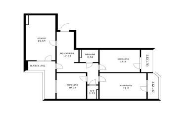 Фото №3: 3-комнатная квартира 85 м² - Краснодар, мкр. жилой комплекс Ural, ул. Уральская, 87/7