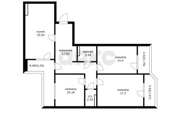 Фото №3: 3-комнатная квартира 85 м² - Краснодар, мкр. жилой комплекс Ural, ул. Уральская, 87/7
