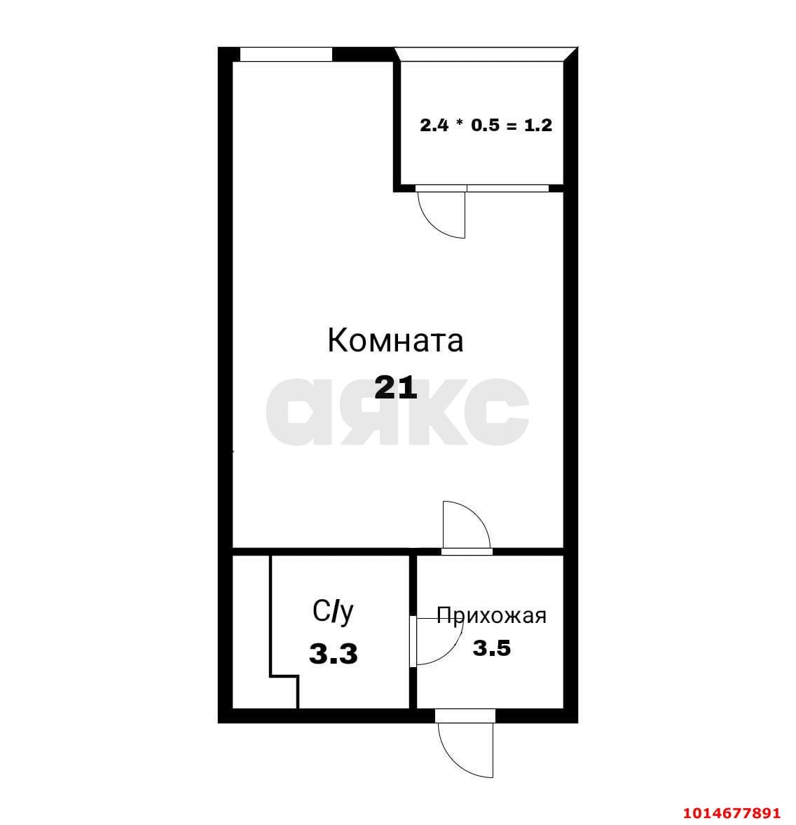 Фото №10: Студия 27 м² - Краснодар, жилой комплекс Дружный, ул. Адмирала Серебрякова, 3к1