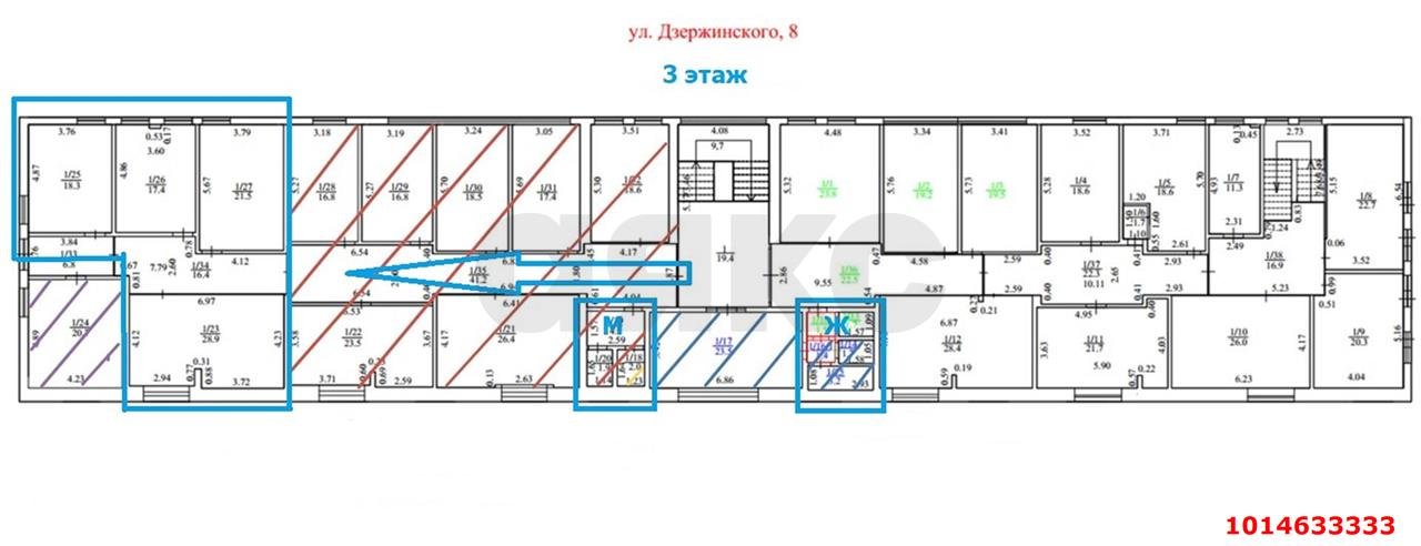 Фото №3: Офисное помещение 109 м² - Краснодар, Западный внутригородской округ, ул. имени Дзержинского, 14