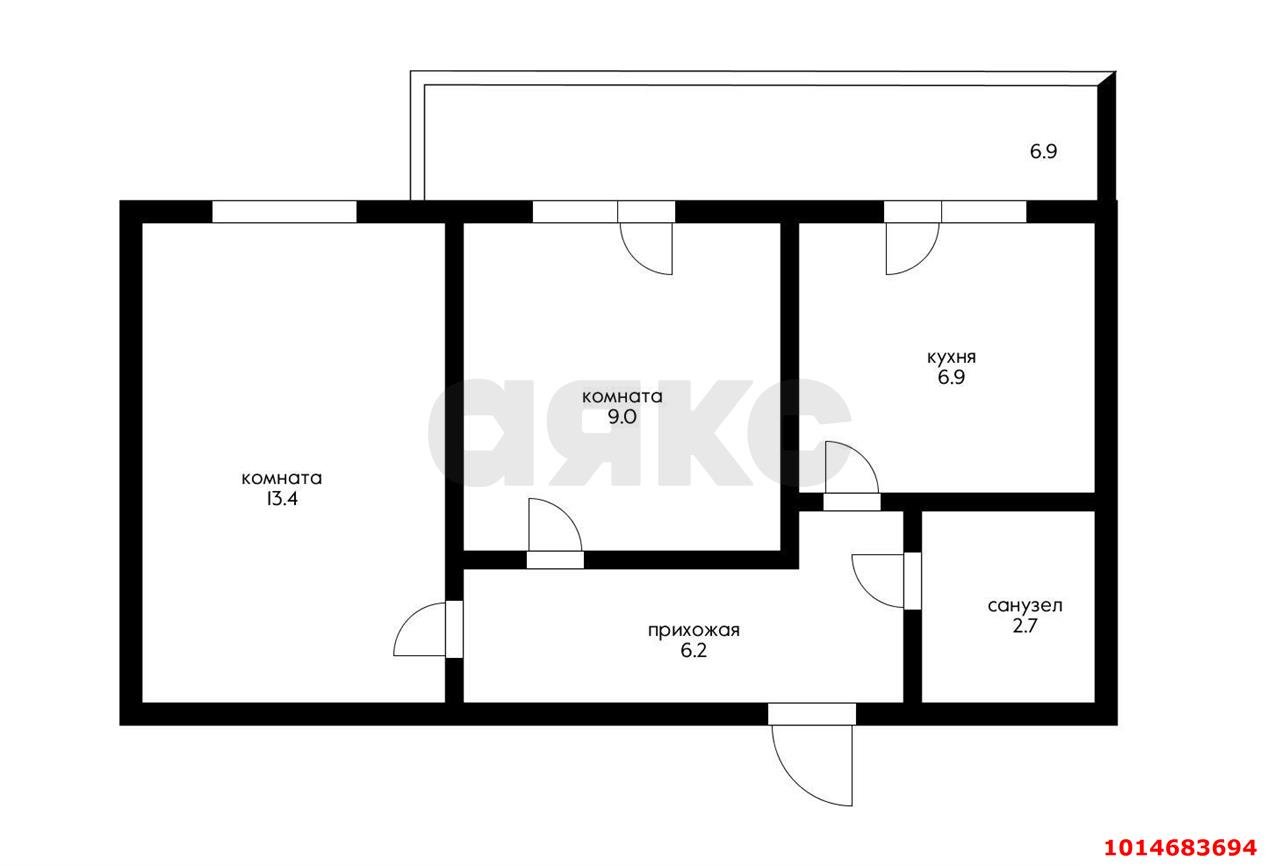 Фото №7: 2-комнатная квартира 46 м² - Новая Адыгея, жилой комплекс Дарград, ул. Тургеневское шоссе, 33/2к26