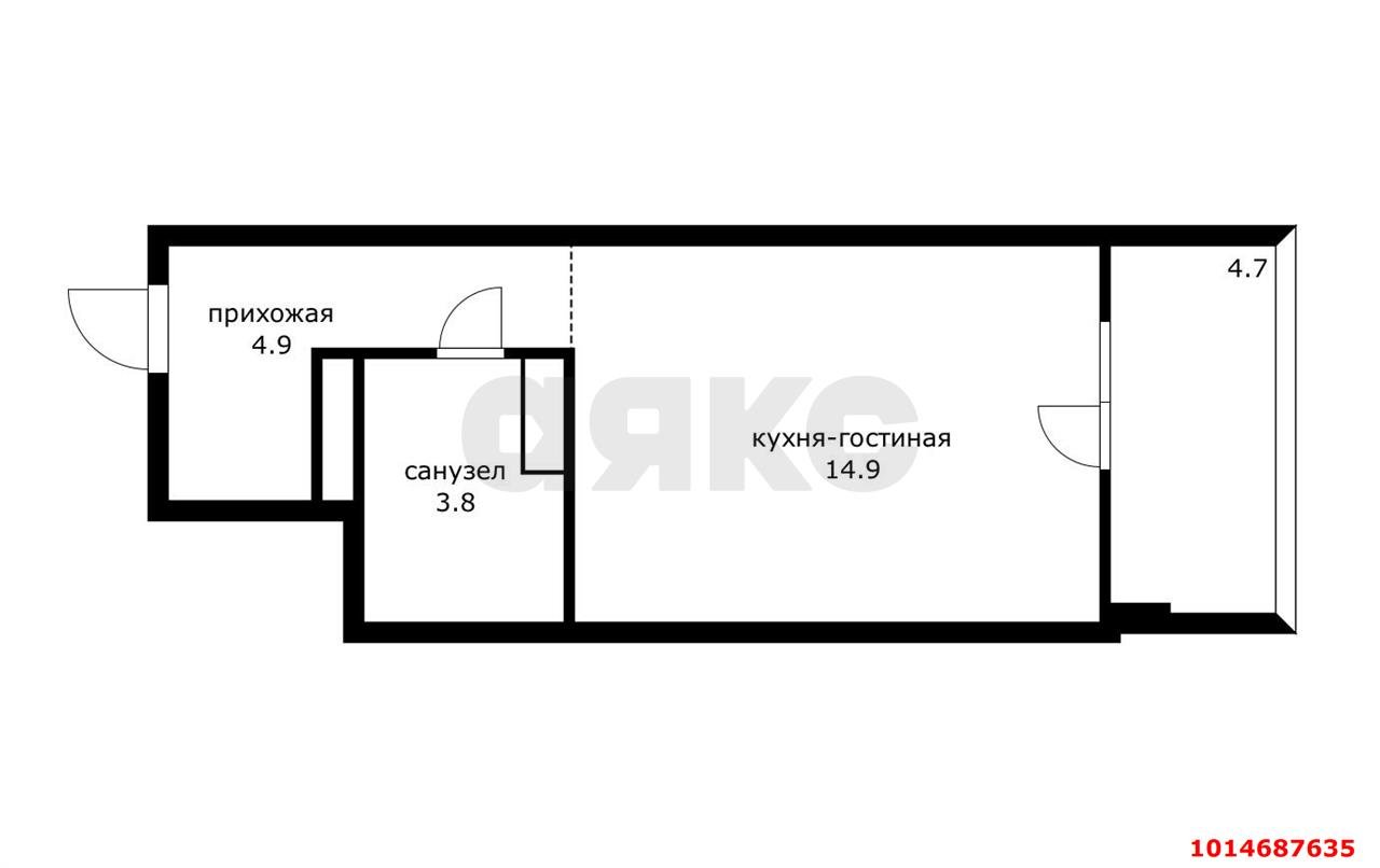 Фото №8: Студия 28 м² - Краснодар, жилой комплекс Квартет, ул. имени Снесарева, 10