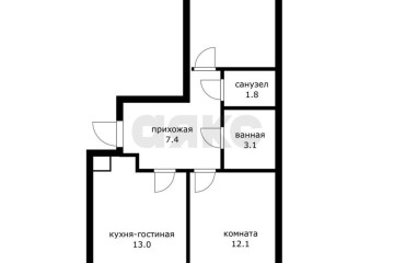 Фото №2: 2-комнатная квартира 52 м² - Краснодар, мкр. жилой комплекс Ракурс, ул. имени Героя Ростовского, 8к5