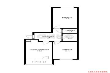 Фото №2: 2-комнатная квартира 52 м² - Краснодар, мкр. жилой комплекс Ракурс, ул. имени Героя Ростовского, 8к5
