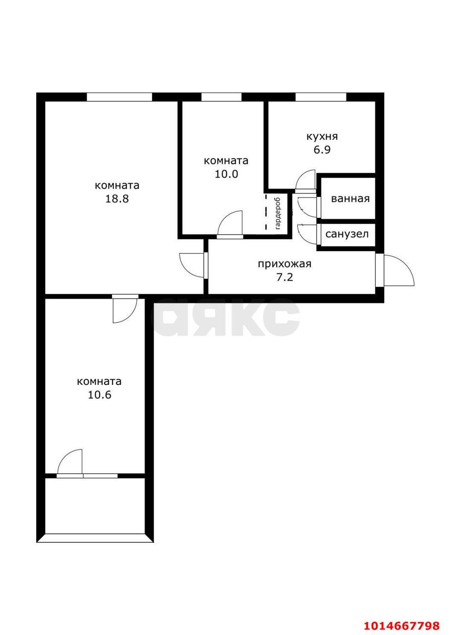 Фото №4: 3-комнатная квартира 60 м² - Краснодар, Гидростроителей, ул. имени Игнатова, 51