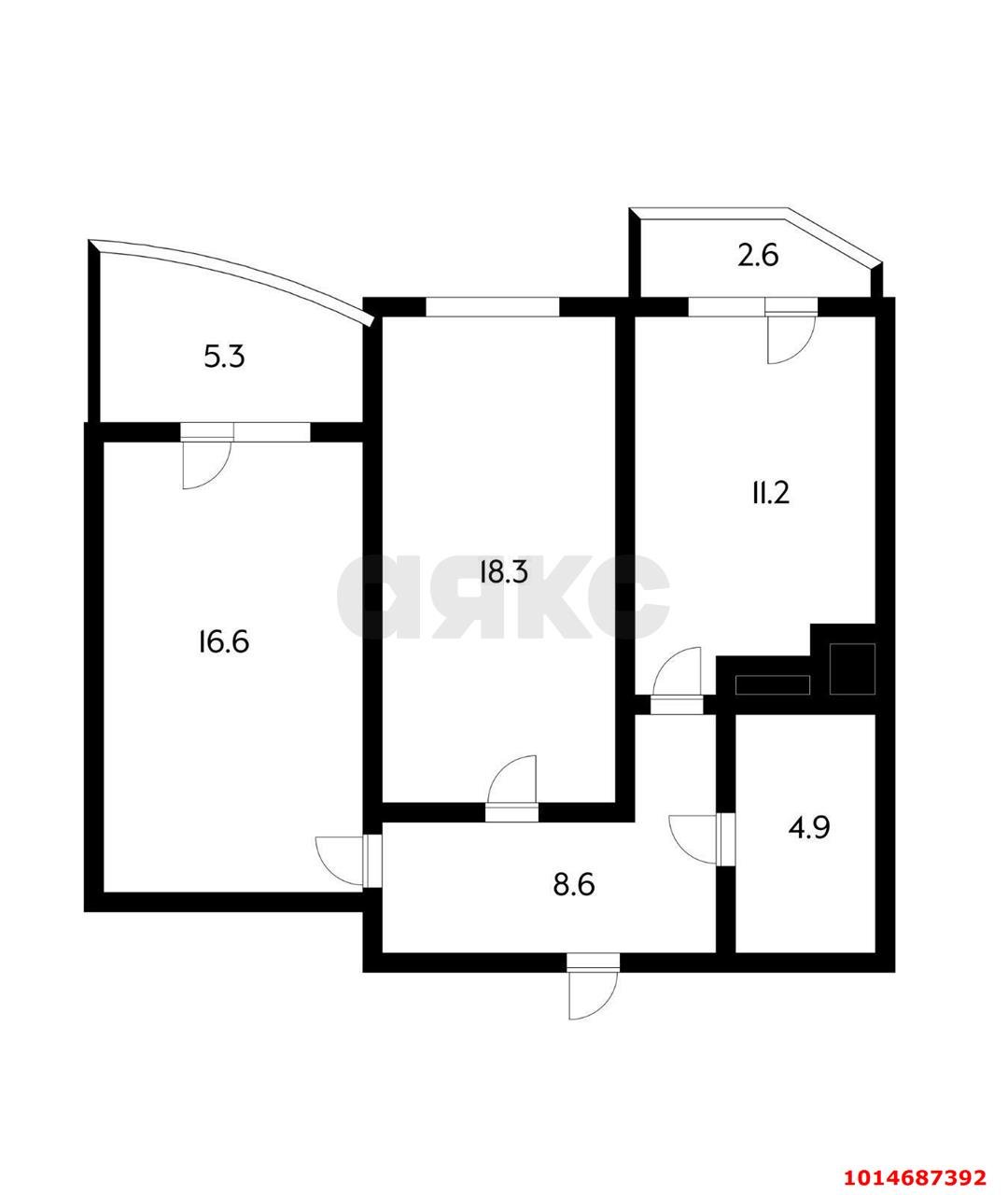 Фото №12: 2-комнатная квартира 65 м² - Краснодар, жилой комплекс Времена Года 3, ул. Цезаря Куникова, 24к2