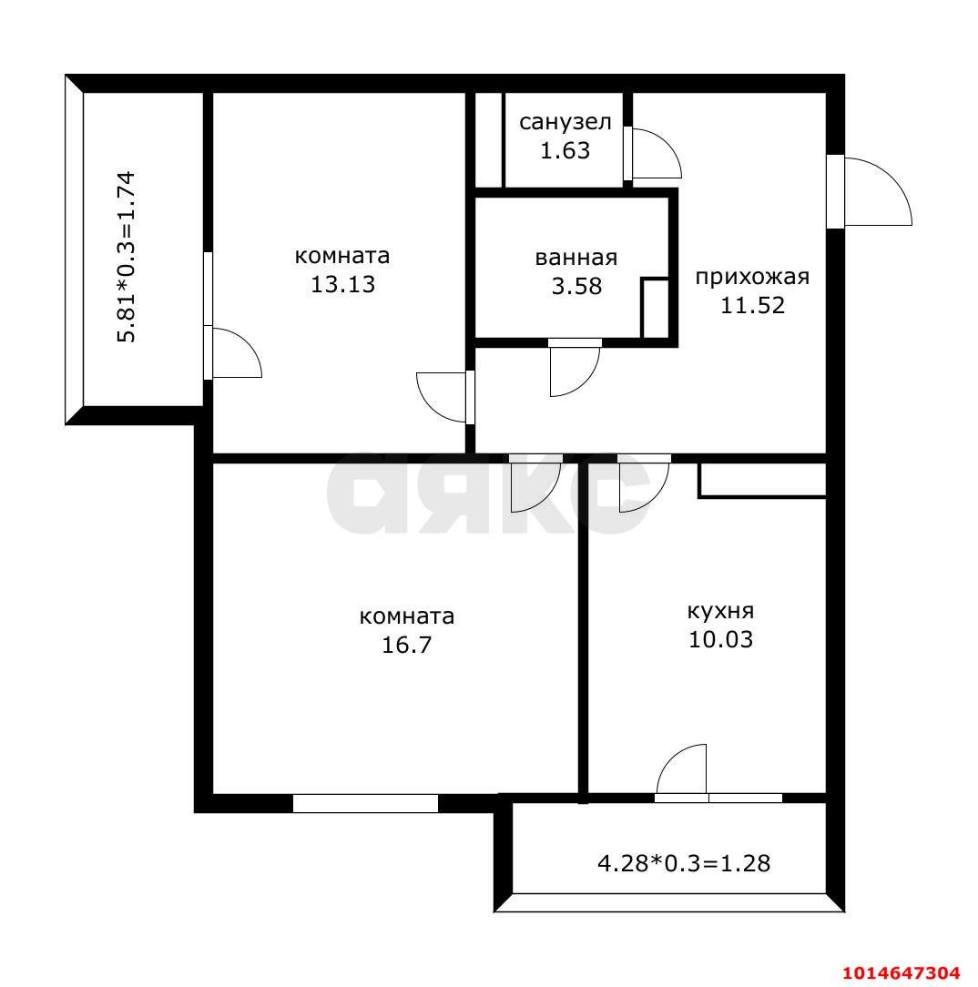 Фото №11: 2-комнатная квартира 58 м² - Краснодар, ЖК На Стахановской, ул. Стахановская, 1/5к4