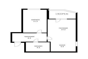 Фото №2: 1-комнатная квартира 42 м² - Краснодар, мкр. жилой комплекс Спортивная Деревня, ул. имени Генерала Корнилова, 12к1