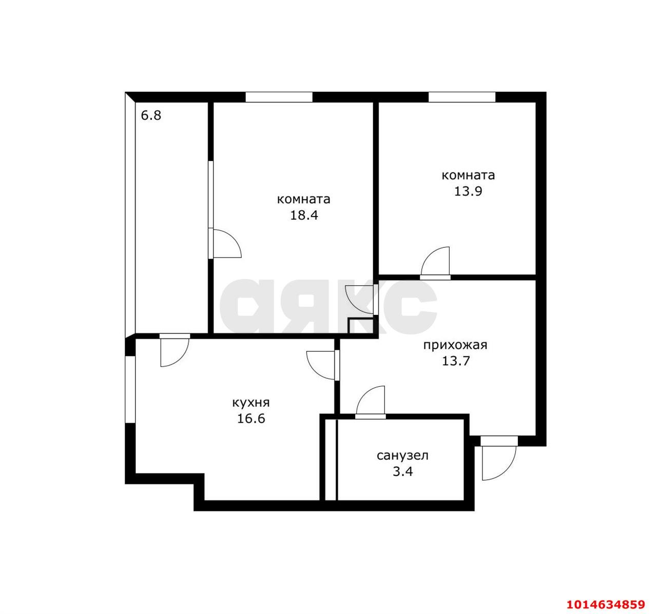 Фото №12: 2-комнатная квартира 67 м² - Краснодар, Восточно-Кругликовский, ул. им. Героя Яцкова И.В., 10