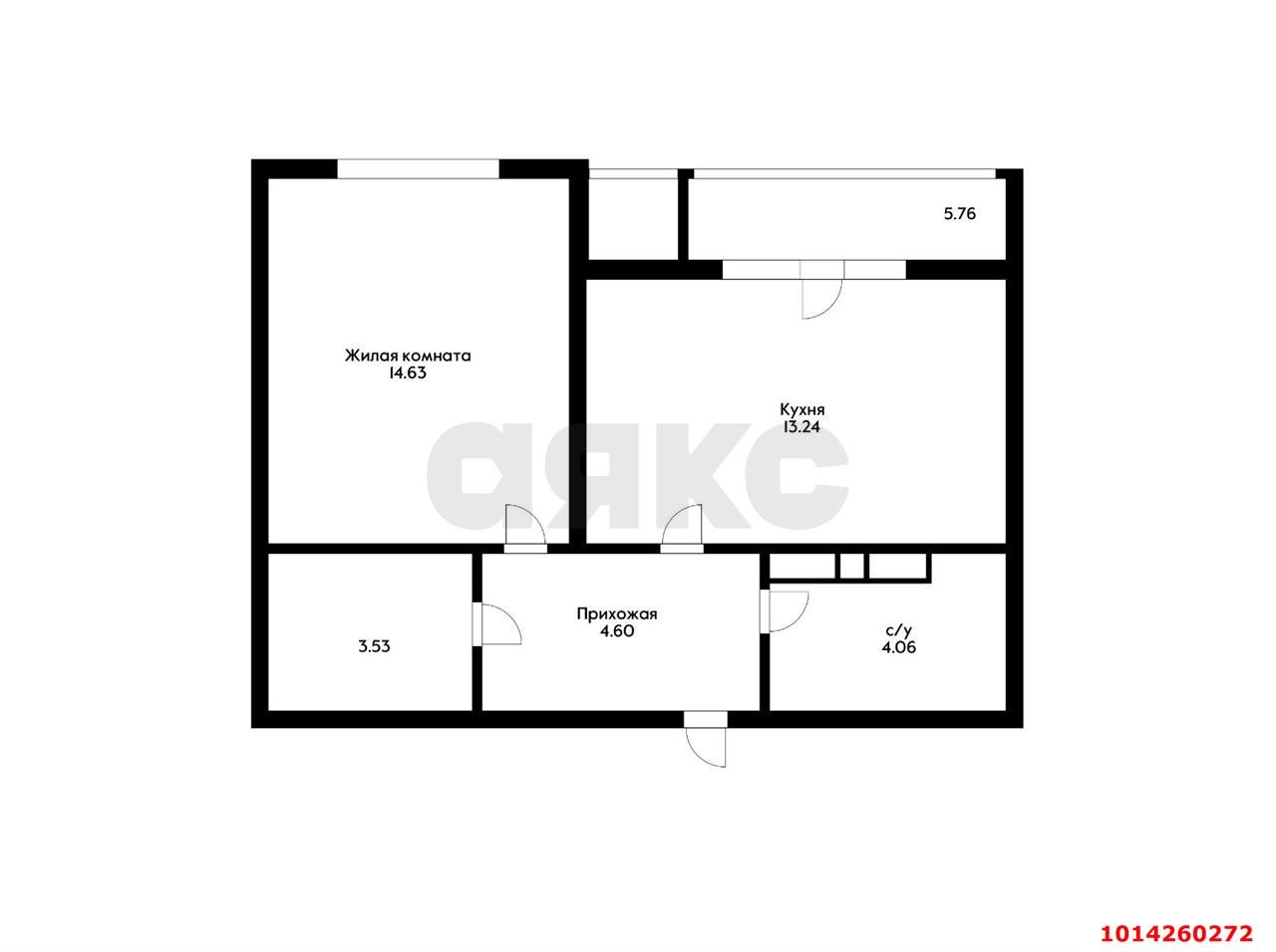 Фото №3: 1-комнатная квартира 43 м² - Краснодар, мкр. Прикубанский внутригородской округ