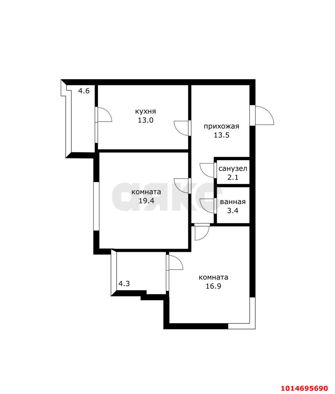 Фото №22: 2-комнатная квартира 77 м² - Краснодар, Гидростроителей, 