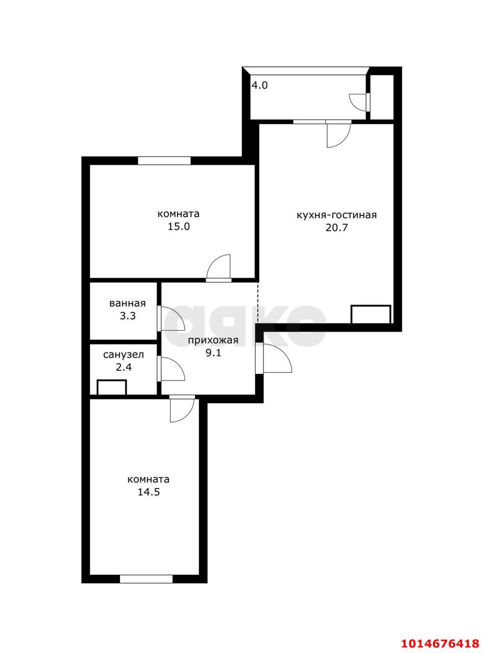 Фото №1: 2-комнатная квартира 65 м² - Краснодар, жилой комплекс Зелёный театр, ул. Западный Обход, 39/1к6