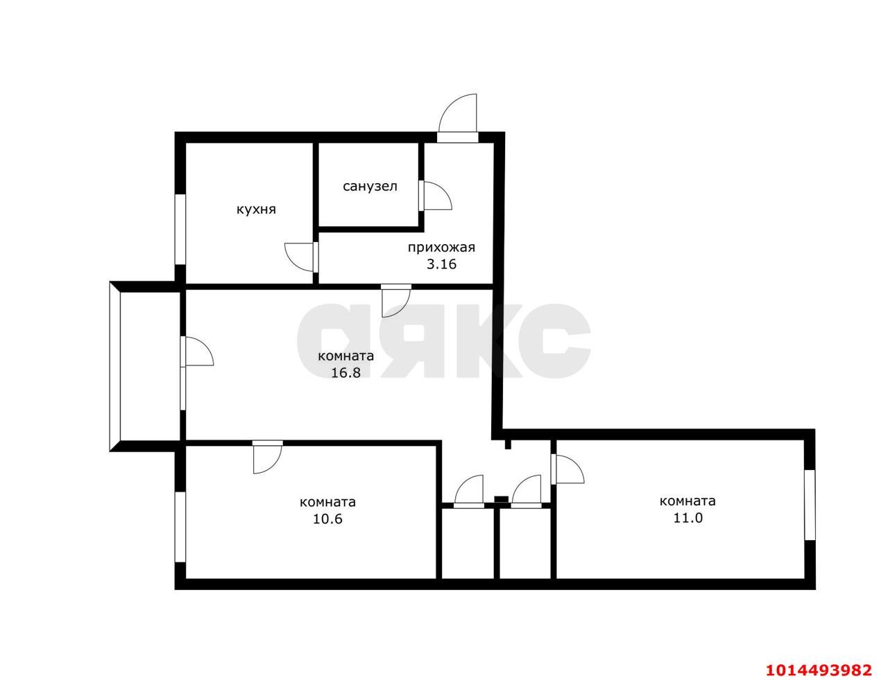 Фото №7: 3-комнатная квартира 60 м² - Краснодар, Славянский, ул. Славянская, 50