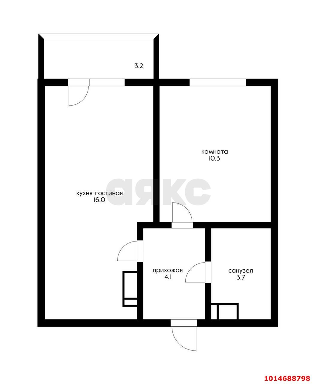 Фото №5: 1-комнатная квартира 37 м² - Краснодар, Парк Победы, ул. Героя Пешкова, 14к3