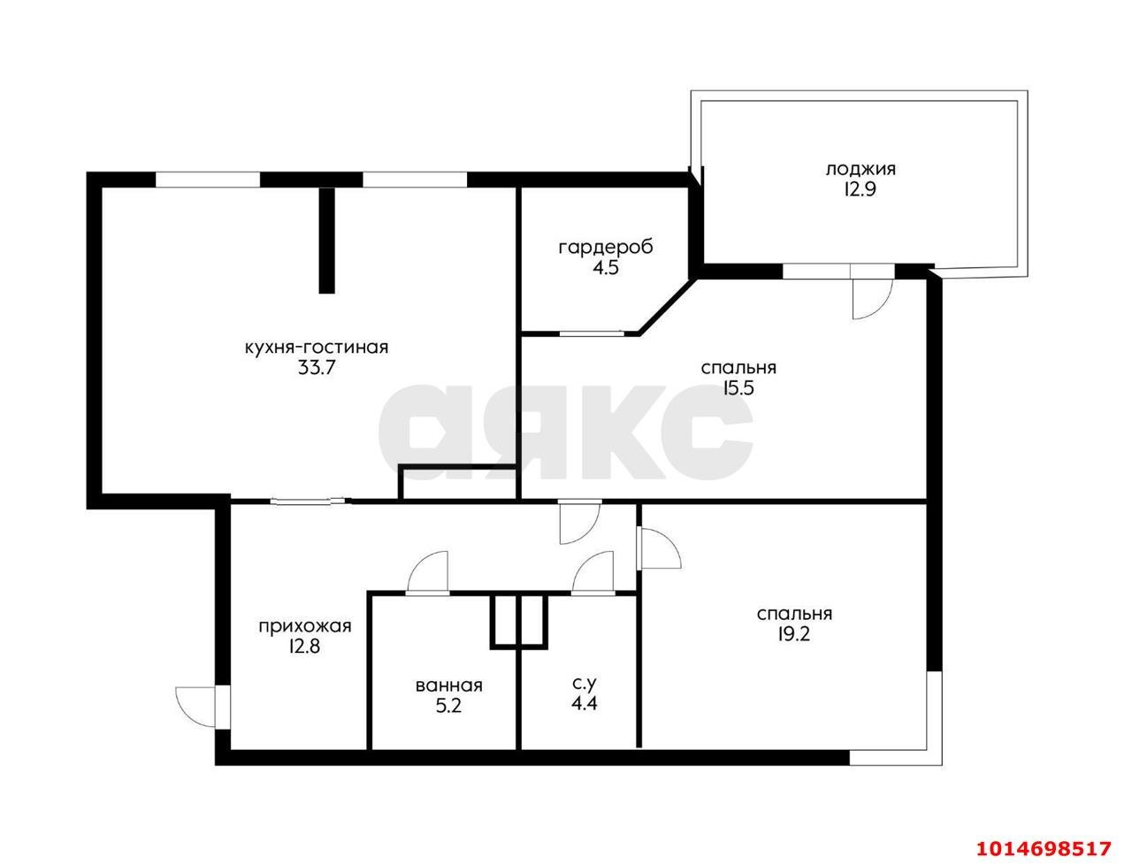 Фото №11: 2-комнатная квартира 120 м² - Краснодар, жилой комплекс Триумф, ул. имени П.М. Гаврилова, 27к1