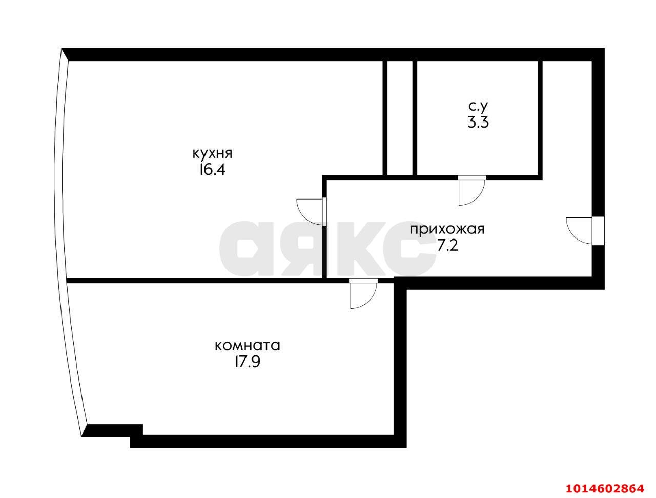 Фото №2: 1-комнатная квартира 50 м² - Краснодар, ЖК Цветы, ул. Круговая, 4Вк3