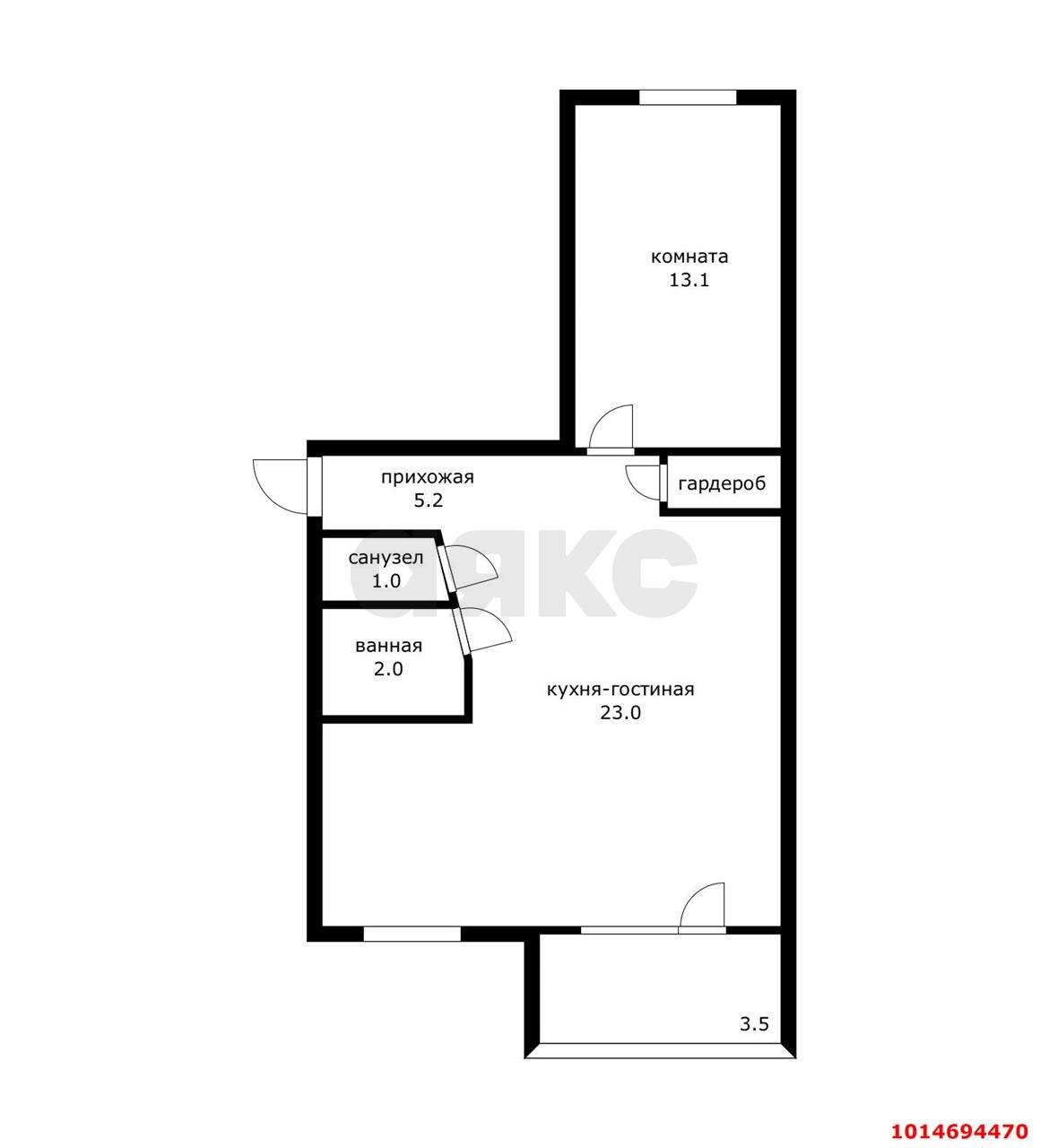 Фото №12: 2-комнатная квартира 45 м² - Краснодар, Центральный, ул. Володарского, 10