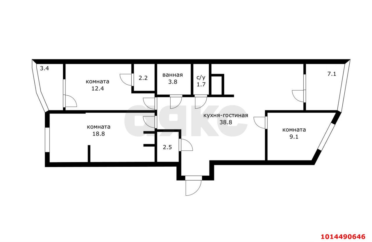 Фото №12: 3-комнатная квартира 95 м² - Краснодар, жилой комплекс Атлант, ул. Адмирала Крузенштерна, 6