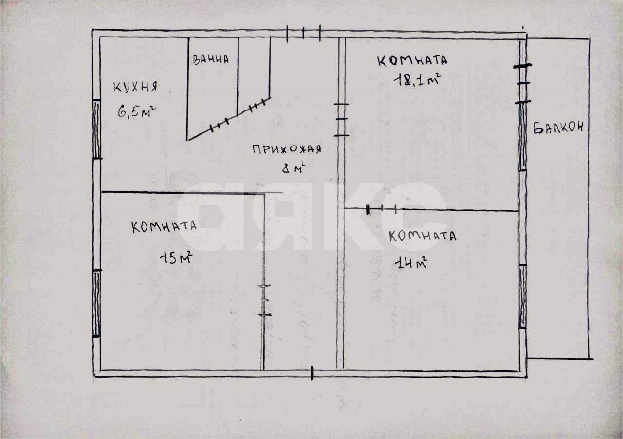 Фото №16: 3-комнатная квартира 65 м² - Симферополь, Центральный, ул. Залесская, 68