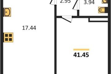 Фото №1: 1-комнатная квартира 41 м² - Краснодар, мкр. Черёмушки, 