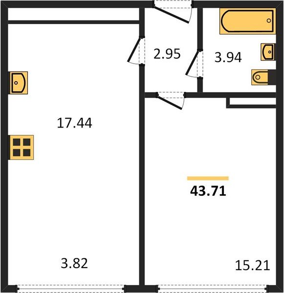 Фото №1: 1-комнатная квартира 41 м² - Краснодар, Черёмушки, 