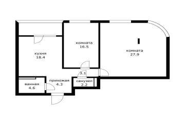 Фото №2: 2-комнатная квартира 77 м² - Краснодар, мкр. ЖК Эрмитаж, ул. им. Мурата Ахеджака, 26