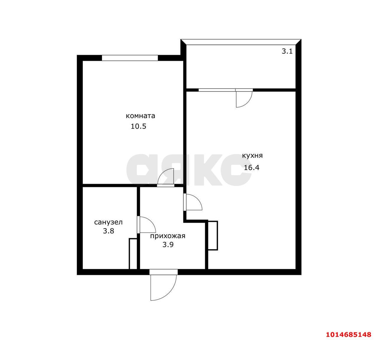 Фото №10: 1-комнатная квартира 35 м² - Краснодар, жилой комплекс Ural, ул. Уральская, 87/7