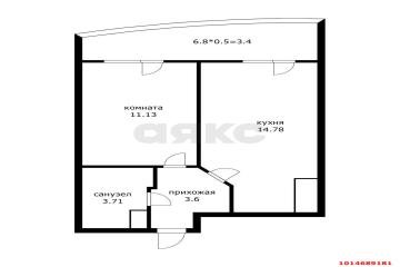 Фото №1: 1-комнатная квартира 36 м² - Краснодар, мкр. имени Петра Метальникова, ул. Петра Метальникова, 36