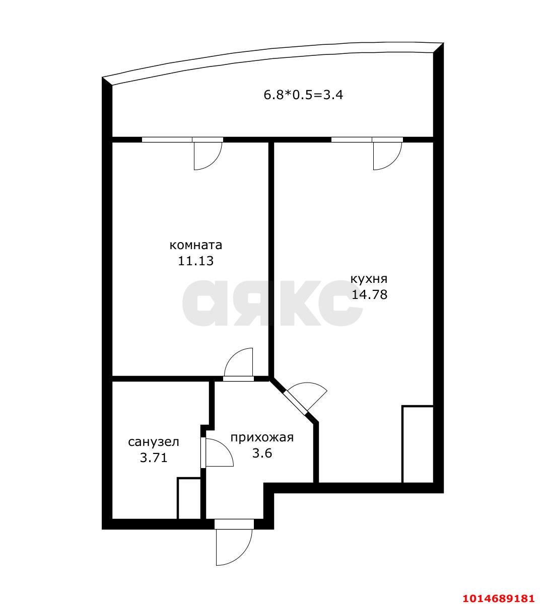 Фото №6: 1-комнатная квартира 36 м² - Краснодар, имени Петра Метальникова, ул. Петра Метальникова, 36