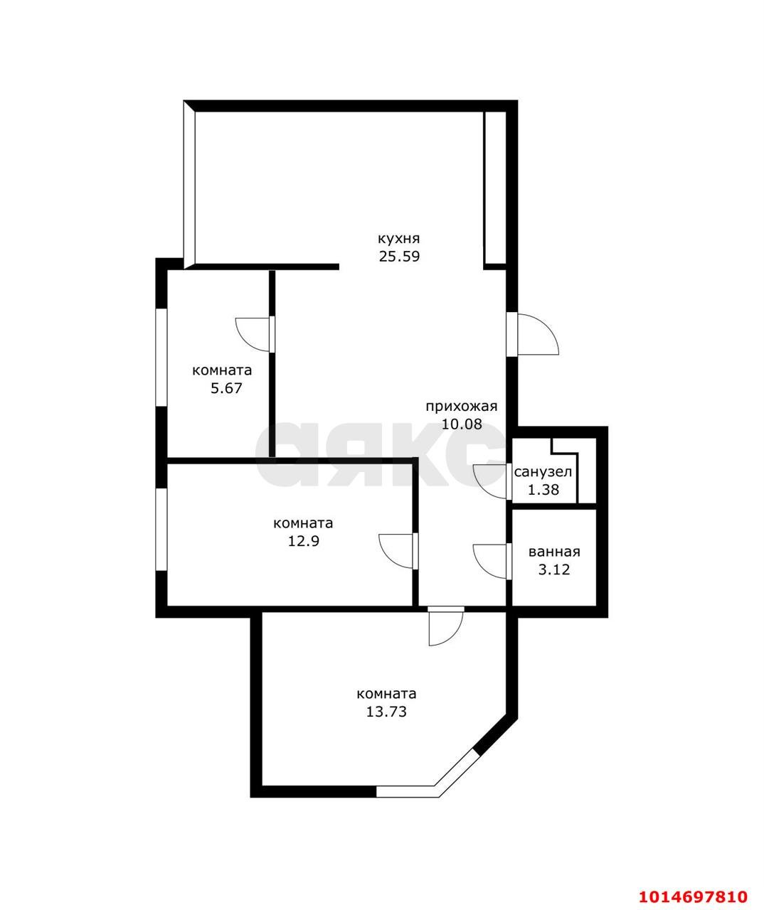 Фото №20: 3-комнатная квартира 71 м² - Краснодар, ЖК Перспектива, ул. Героев-Разведчиков, 6к4