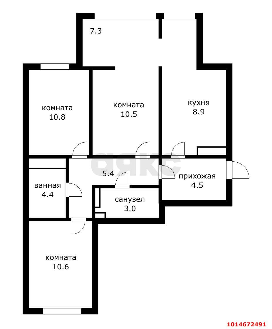 Фото №13: 3-комнатная квартира 65 м² - Краснодар, Светлоград, ул. Красных Партизан, 1/3к4