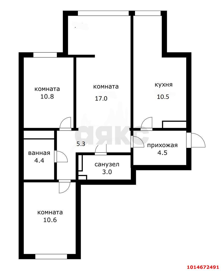 Фото №13: 3-комнатная квартира 65 м² - Краснодар, Светлоград, ул. Красных Партизан, 1/4к3
