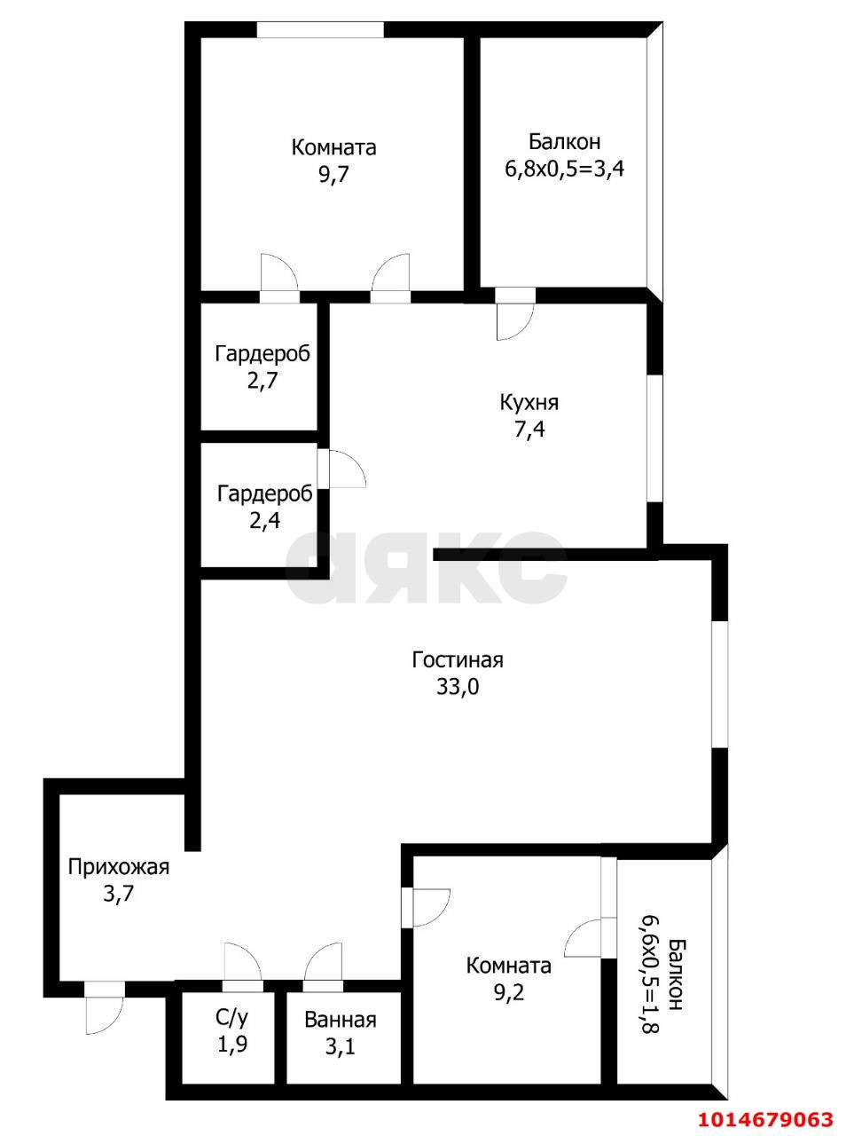 Фото №9: 3-комнатная квартира 86 м² - Краснодар, жилой комплекс Титаны, б-р Адмирала Пустошкина, 11