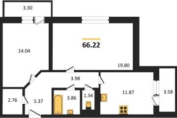 Фото №1: 2-комнатная квартира 66 м² - Краснодар, мкр. Плодородный-2, ул. Константиновская, 5лит6