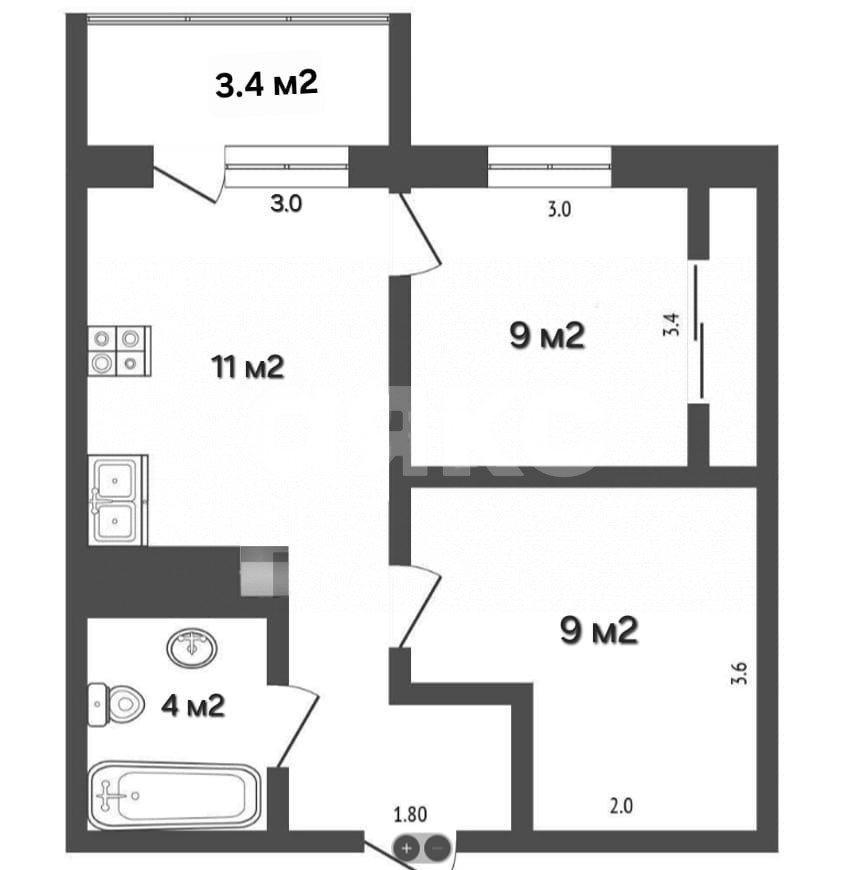 Фото №26: 2-комнатная квартира 37 м² - Анапа, ЖК Времена Года, ул. Анапское шоссе, 6к1
