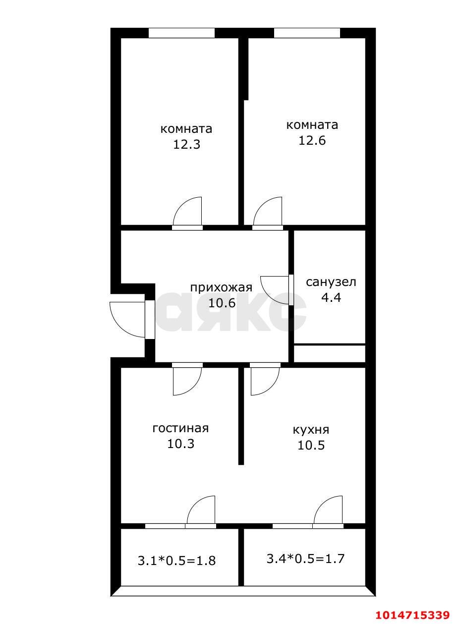 Фото №19: 3-комнатная квартира 59 м² - Краснодар, жилой комплекс Грани, ул. Западный Обход, 45к5