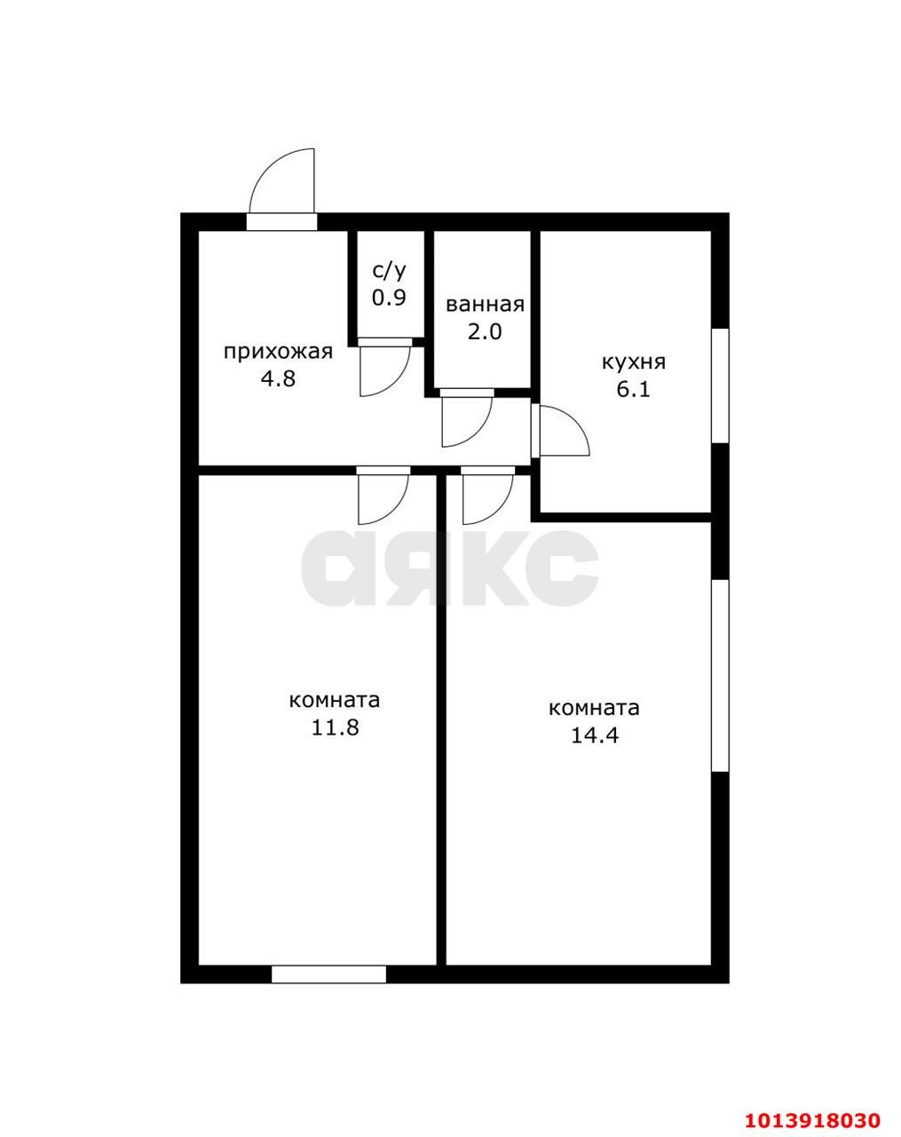 Фото №7: 2-комнатная квартира 41 м² - Краснодар, Отделение № 1 совхоза Солнечный, ул. Совхозная, 13