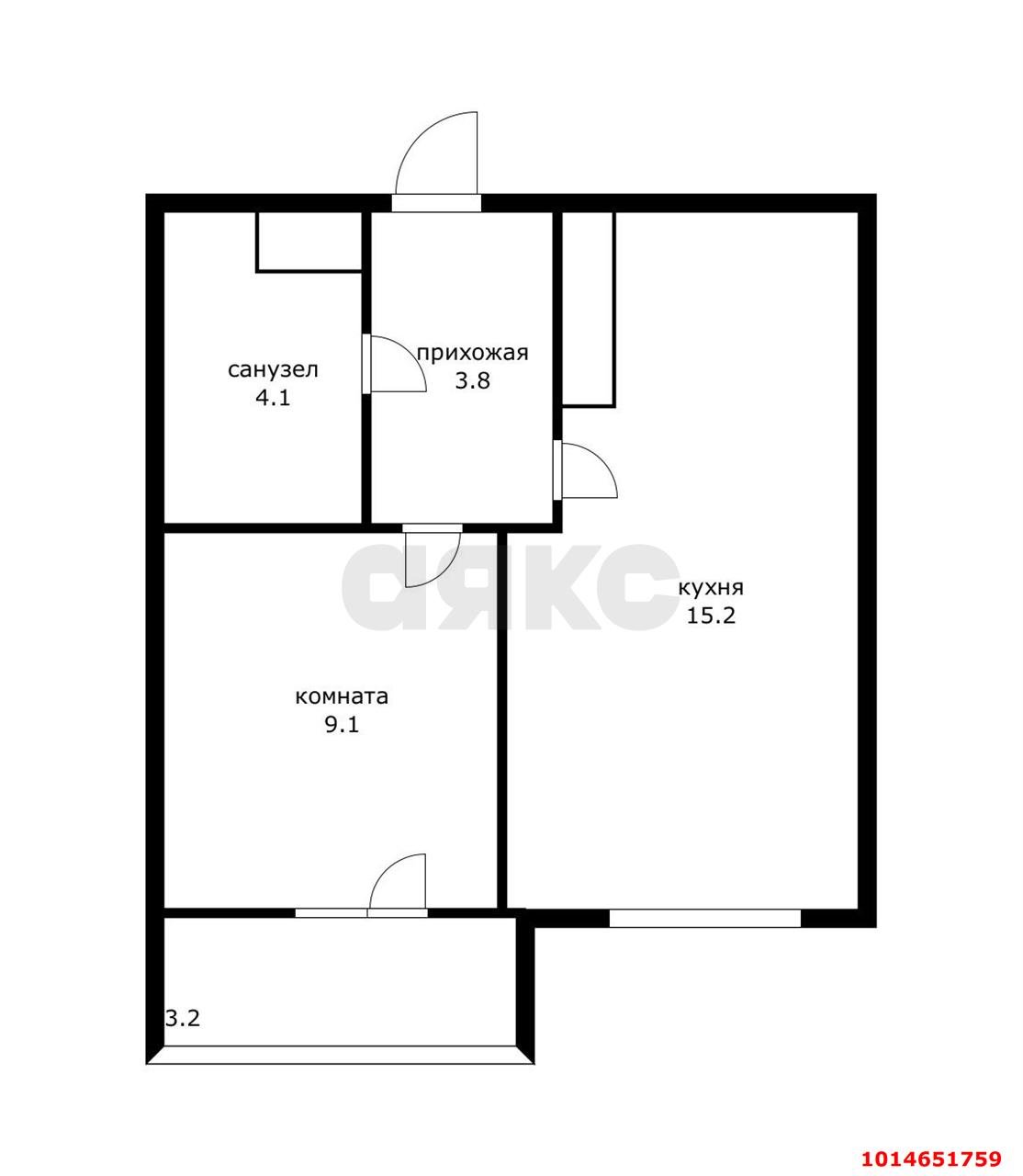Фото №4: 1-комнатная квартира 32 м² - Краснодар, жилой комплекс Свобода, ул. Домбайская, 55к3