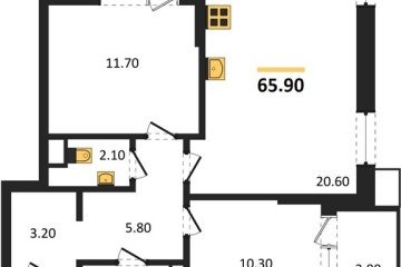 Фото №1: 2-комнатная квартира 65 м² - Краснодар, мкр. Прикубанский внутригородской округ, 