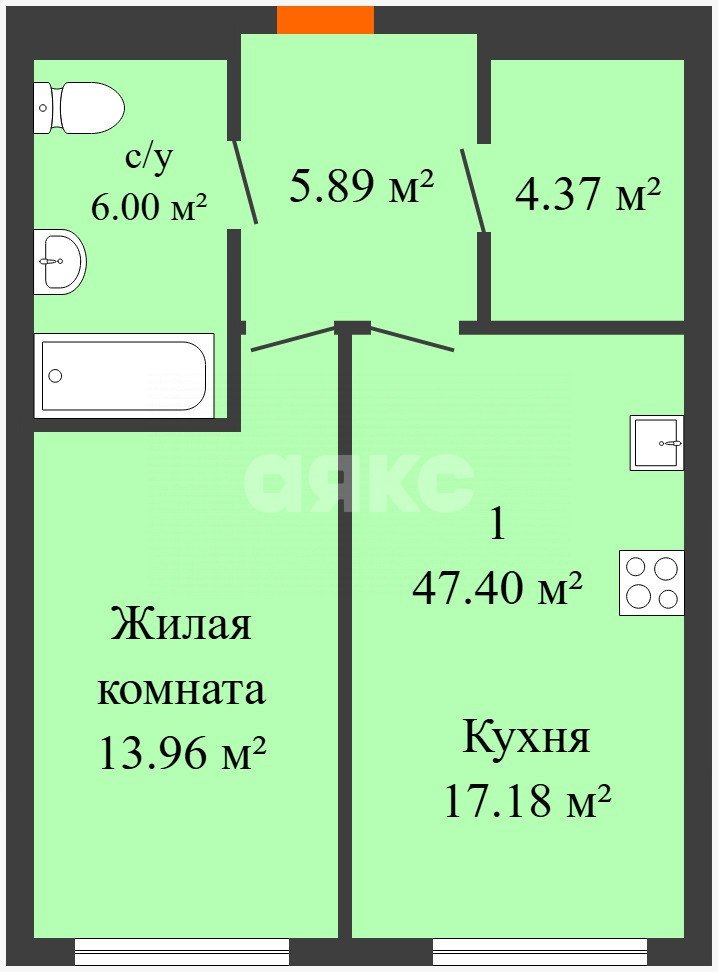 Фото №12: 1-комнатная квартира 47 м² - Ростов-на-Дону, Нахичевань, ул. Каяни, 22