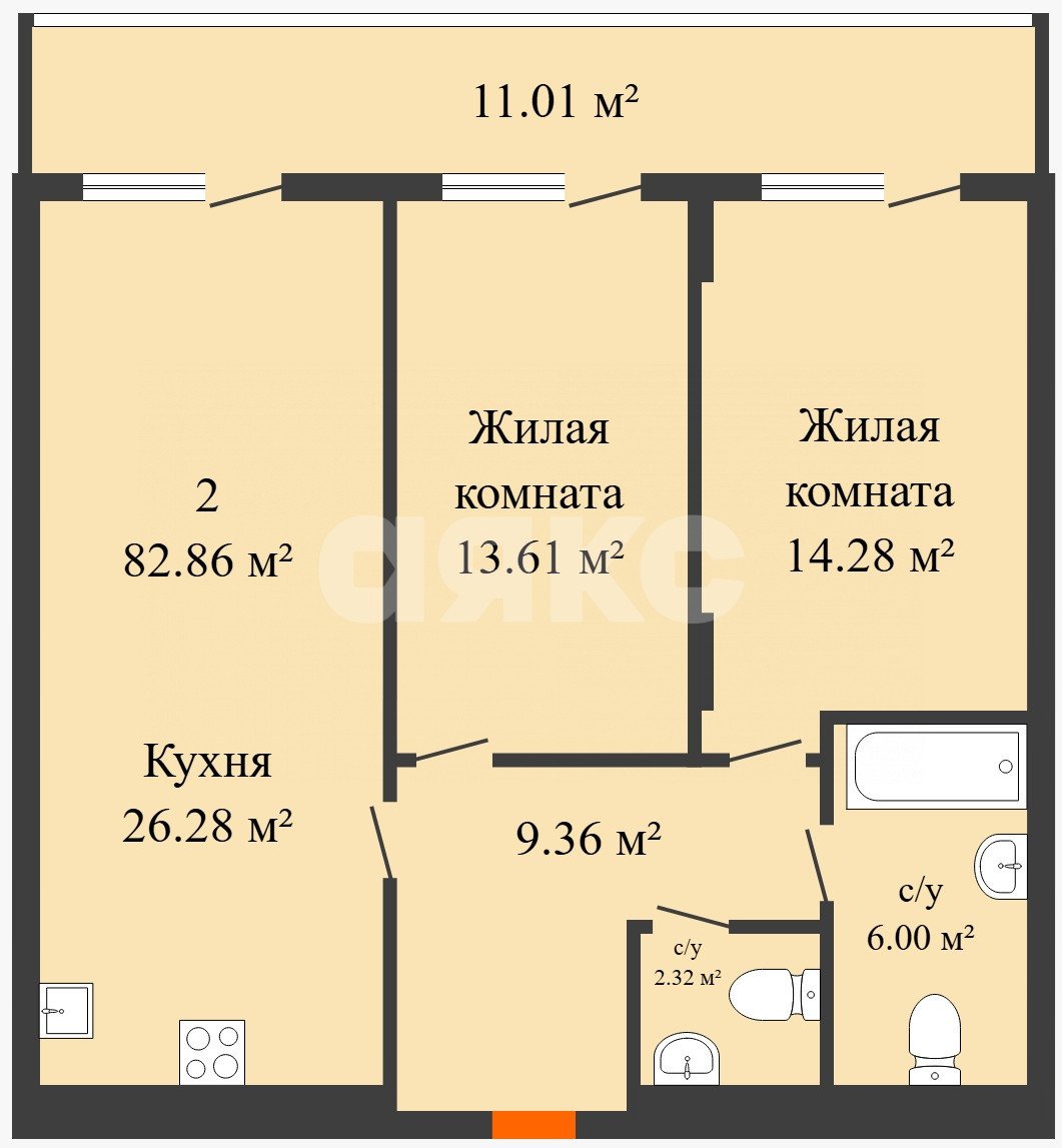 Фото №14: 2-комнатная квартира 82 м² - Ростов-на-Дону, Нахичевань, ул. Каяни, 22