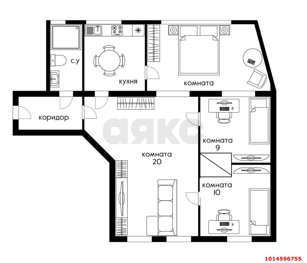Фото №19: 3-комнатная квартира 75 м² - Краснодар, Центральный, ул. Чапаева, 116